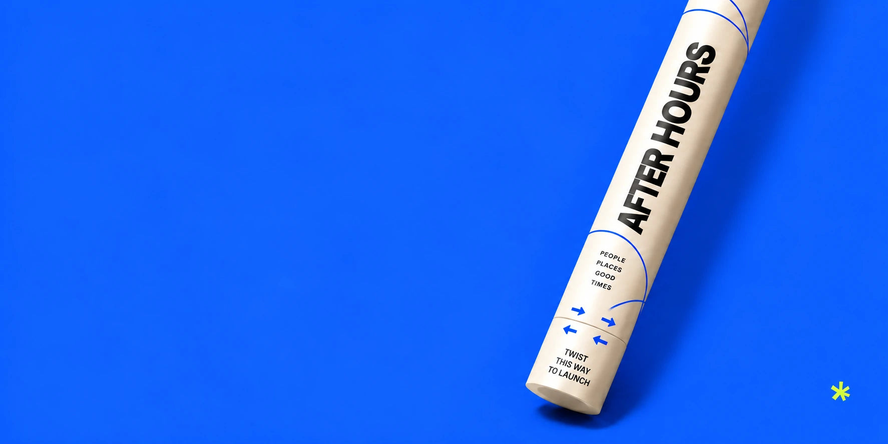 Custom-made cannon with an After Hours tube design on a blue background